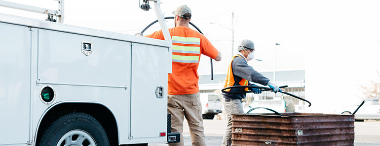 Tradesmen scrap metal dropoff